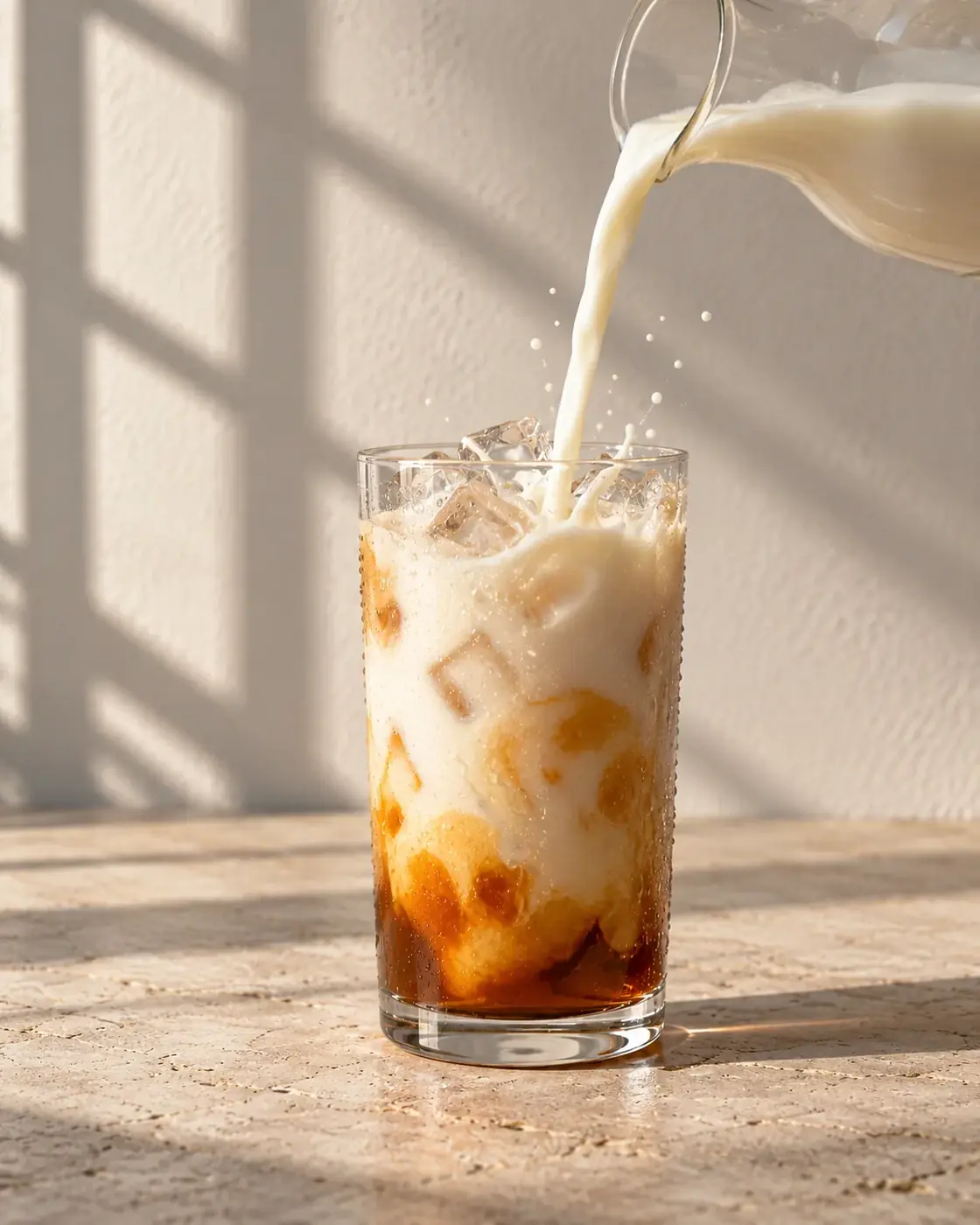 Susu dituang ke gelas